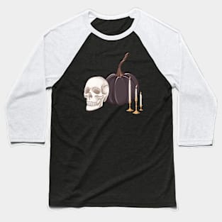 Skull pumpkin Baseball T-Shirt